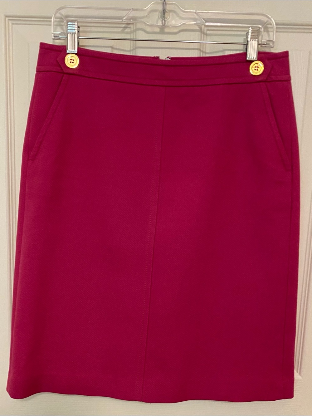 Talbots 8 Fuchsia Pink Cotton Twill A-line Skirt